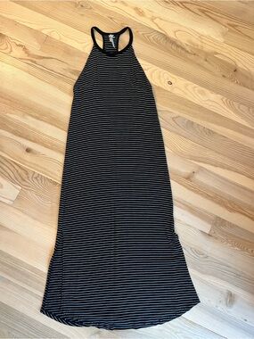 Black and White Striped Maxi Dress